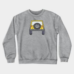 Yellow Wrangler 4x4 with Paw Print Cover Crewneck Sweatshirt